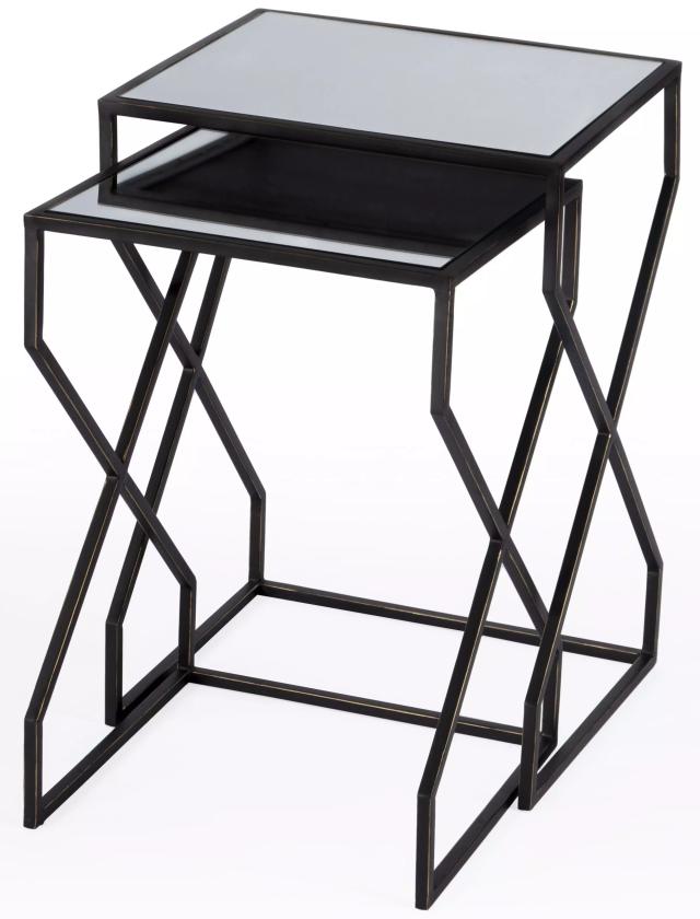 Demi Black Metalworks Mirrored Nesting Tables