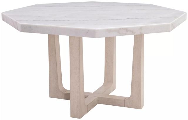 Newport White Marble And Sun Bleached Ash Dining Table