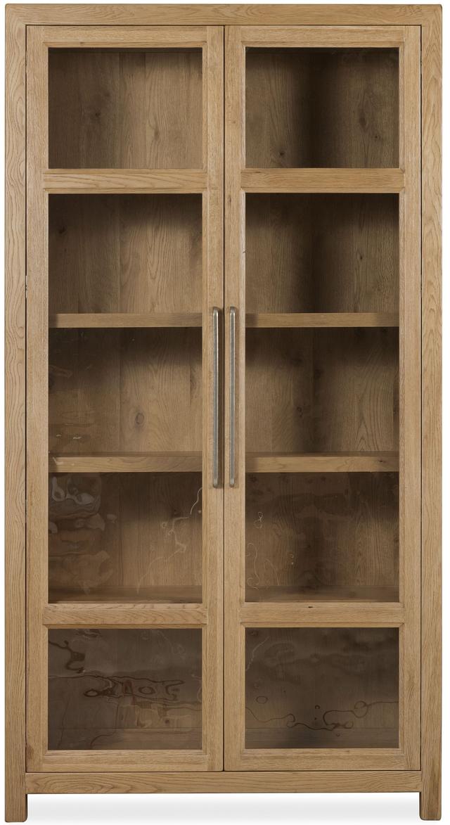 Driftwood Light Brown 2 Glass Door Display Cabinet