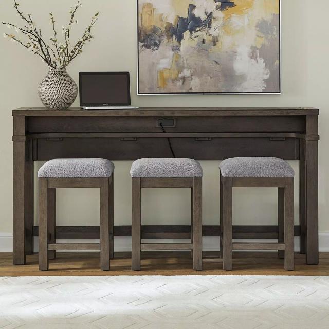 Cascade Falls Satin Espresso Bar Table Set