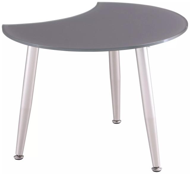8072 Gloss Gray Shaped Top Glass Cocktail Table
