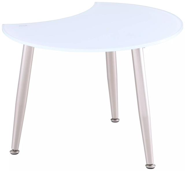 8072 Super White Shaped Top Glass Cocktail Table