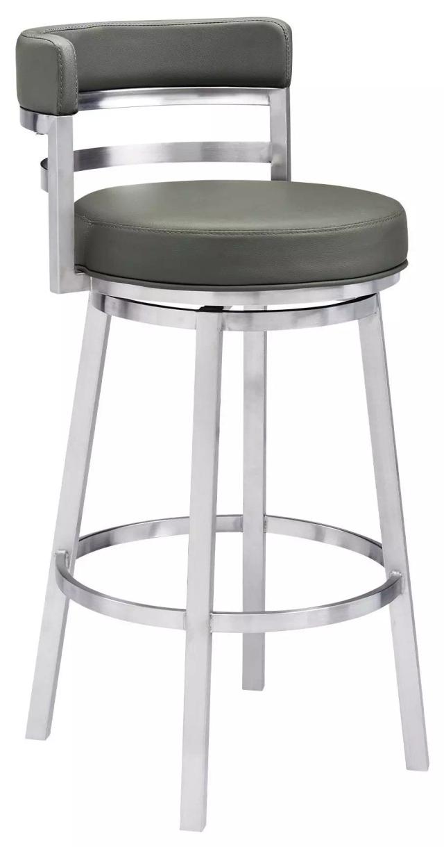 Titana Gray Swivel 30" Bar Stool