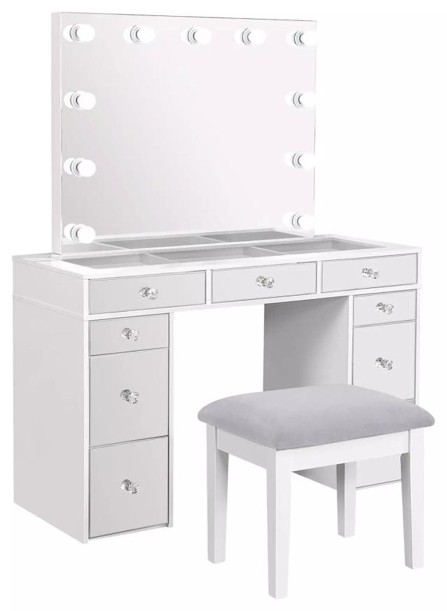 Regina White And Gray Vanity Set
