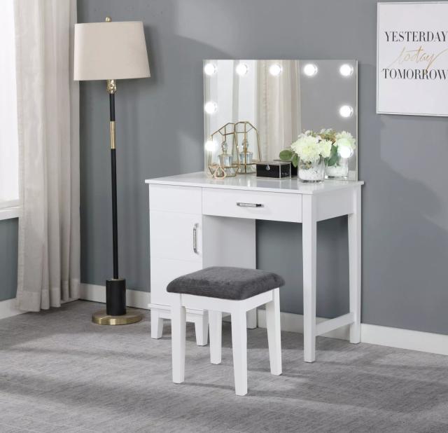 Elijah White And Dark Grey Vanity Set