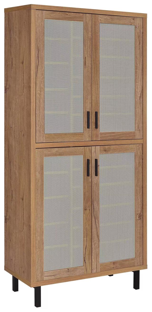 Teller Natural Oak 4 Door Tall Shoe Storage Cabinet