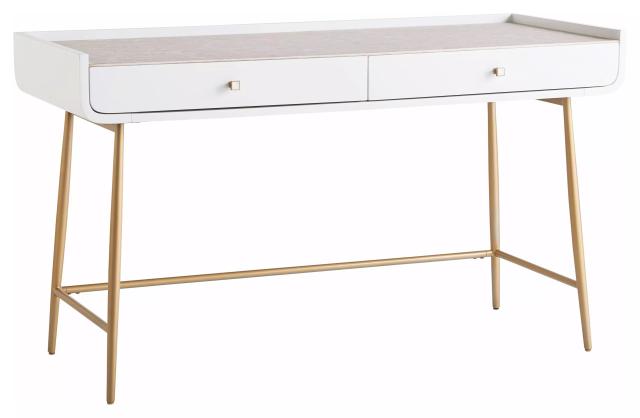 Love Joy Bliss Allure White Lacquer Vanity Desk