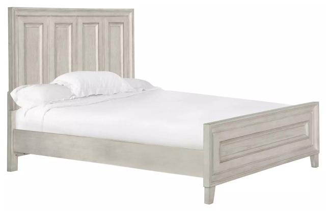 Raelynn Weathered White King Panel Bed