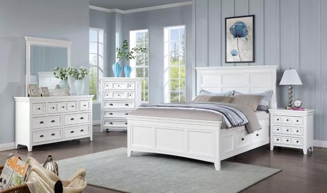 Castile White Storage Platform Bedroom Set