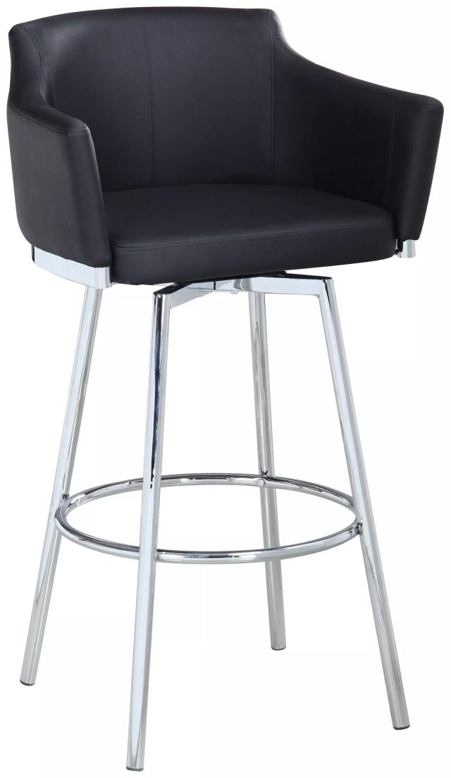 Dusty Black Swivel Bar Stool