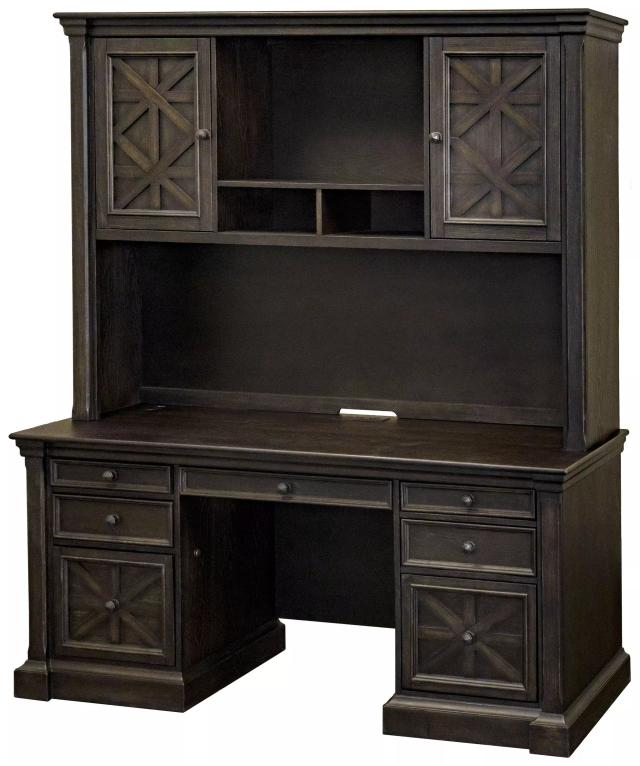 Kingston Dark Brown Credenza With Hutch