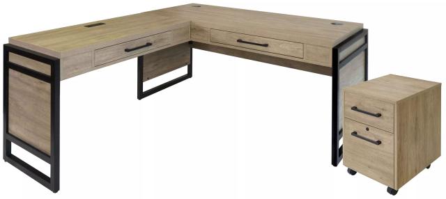 Mason Light Brown Open L Shaped Home Office Set