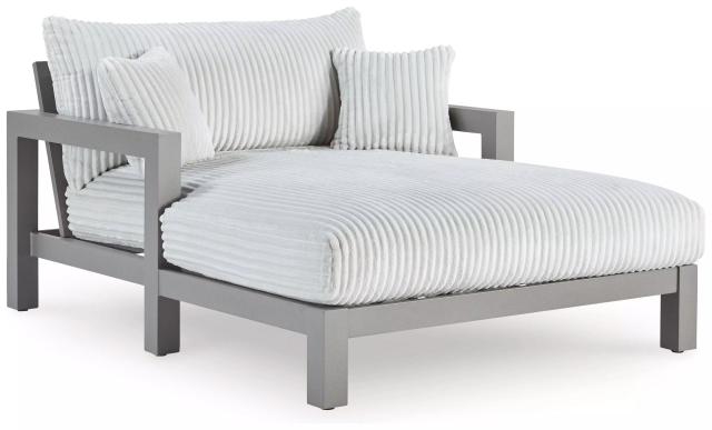 Moonlight View Gray Performance Fabric Outdoor Chaise Lounge