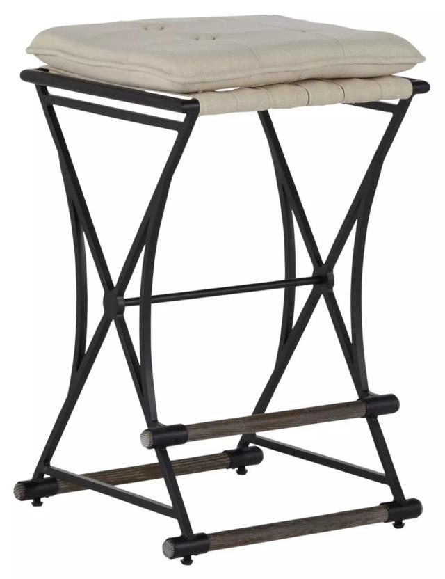 Frederick Linen and Iron Counter Stool