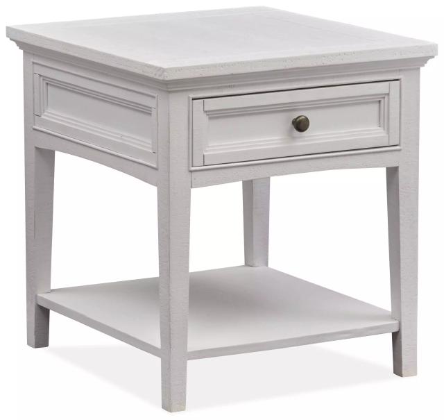 Egret Bay Chalk White Rectangle End Table