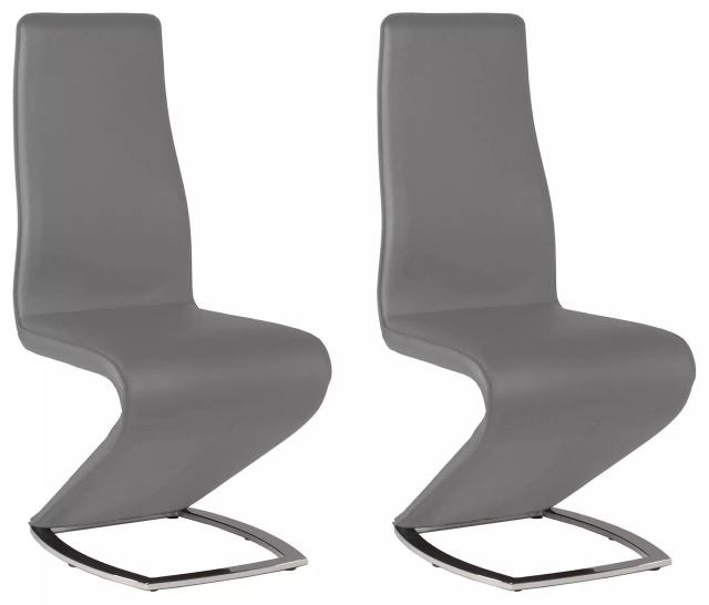 Tara Gray Z Shape Side Chair Set of 2
