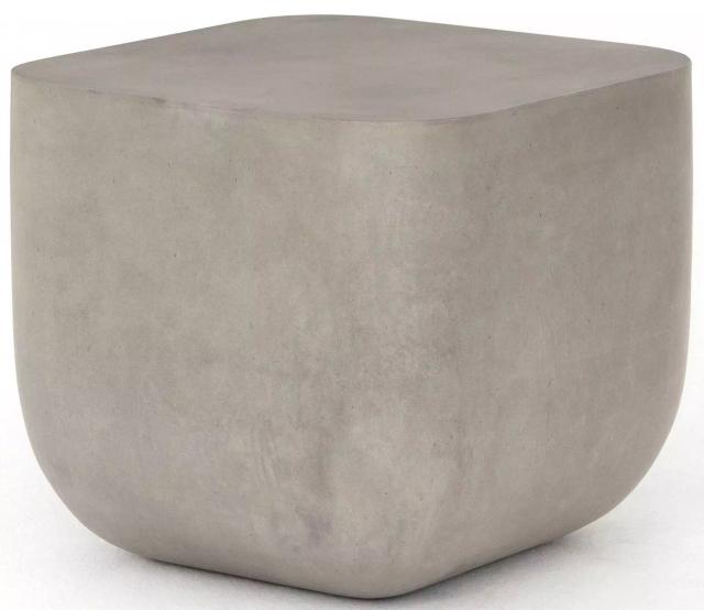 Ivan Grey Concrete Outdoor Square End Table