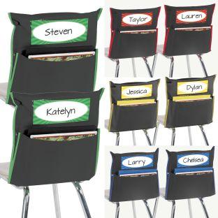 Store More Grouping Chair Pockets  Black  8 chair pockets by Really Good Stuff LLC