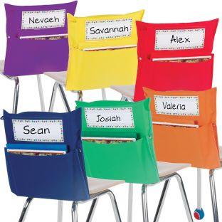 Store More Grouping Chair Pockets  6 Colors  Set of 12 by Really Good Stuff LLC