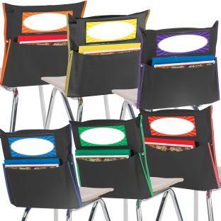 Grouping Chair Pockets Black 12 Pack 6 Group Colors by Really Good Stuff LLC
