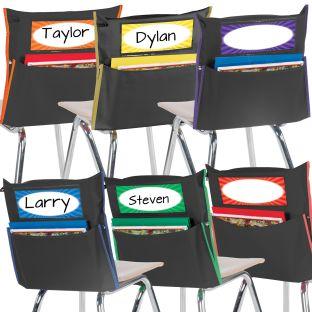 Store More Black Grouping Chair Pockets  6 Color Piping  Set Of 24 by Really Good Stuff LLC