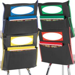 Store More Black Grouping Chair Pockets  4 Color Piping  Set Of 32 by Really Good Stuff LLC