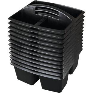 3 Compartment Caddies  Set Of 12 Color Black by Really Good Stuff LLC
