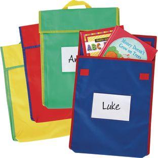 Store More Large Book Pouches  Primary Colors  Set Of 4 by Really Good Stuff LLC