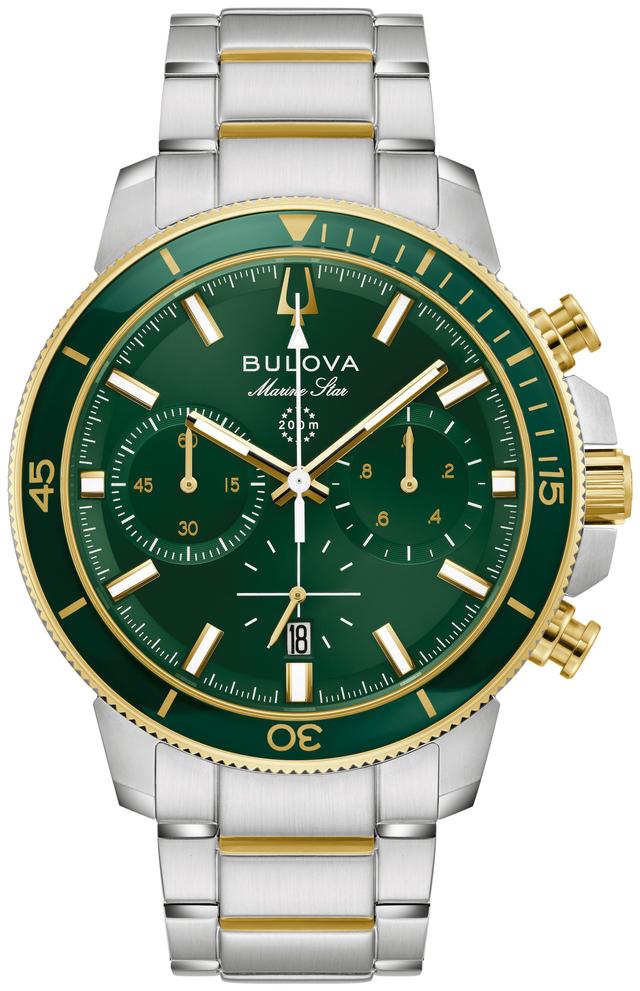 Bulova Marine Star Stainless Steel Bracelet Performance Men's Watch - 98B469 Gifts for Him