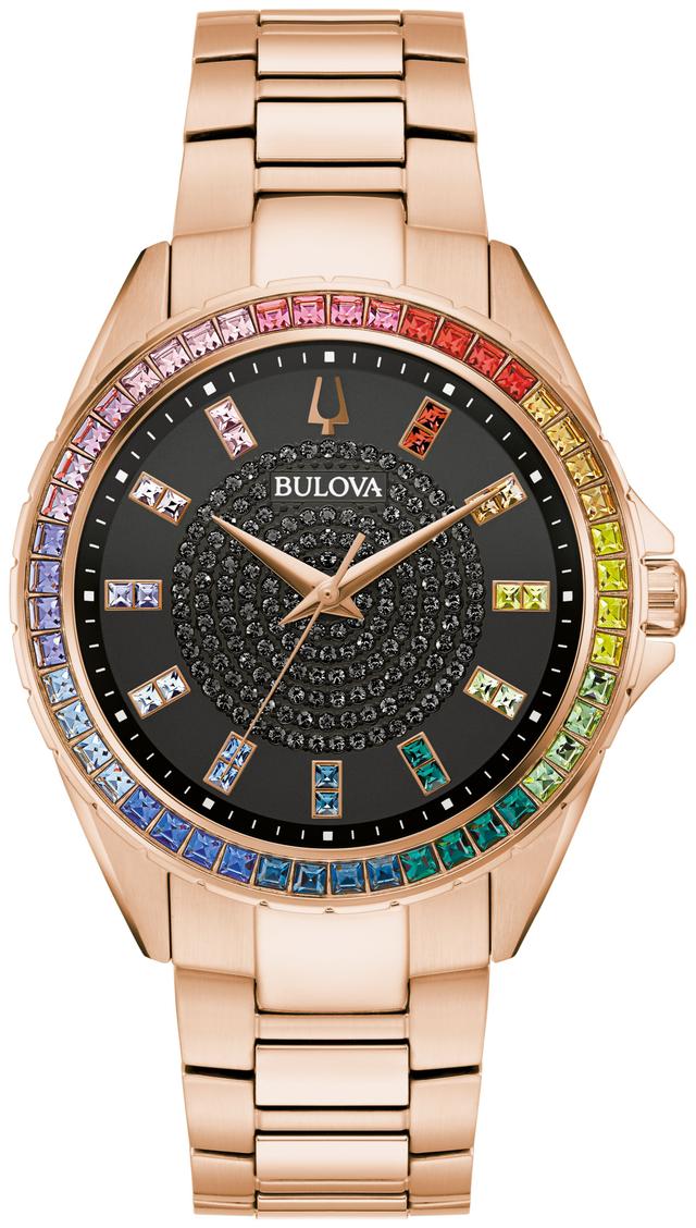 Bulova Phantom Stainless Steel Bracelet Crystal Dress Classic Men's Watch - 97A180 Gifts for Him
