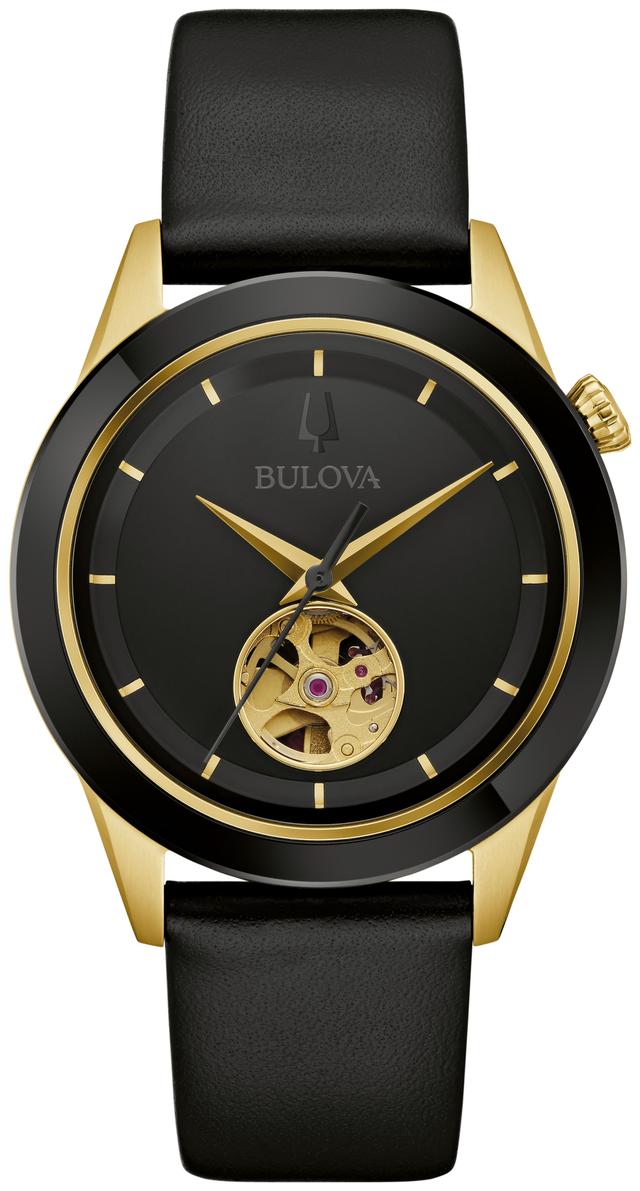 Bulova Apollo Automatic Leather Strap Modern Men's Watch - 98A327 Gifts for Him