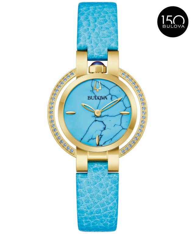 Bulova Rubaiyat Summer Leather Strap Classic Dress Classic Women's Watch - 97R104 Gifts for Her