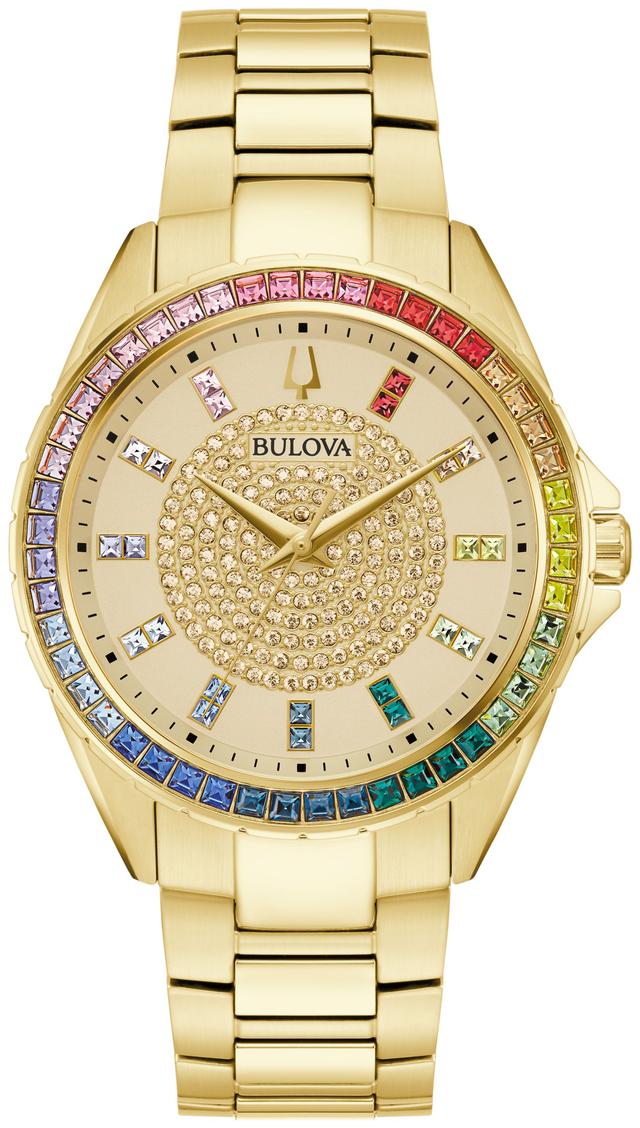 Bulova Phantom Stainless Steel Bracelet Crystal Dress Classic Men's Watch - 97A179 Gifts for Him