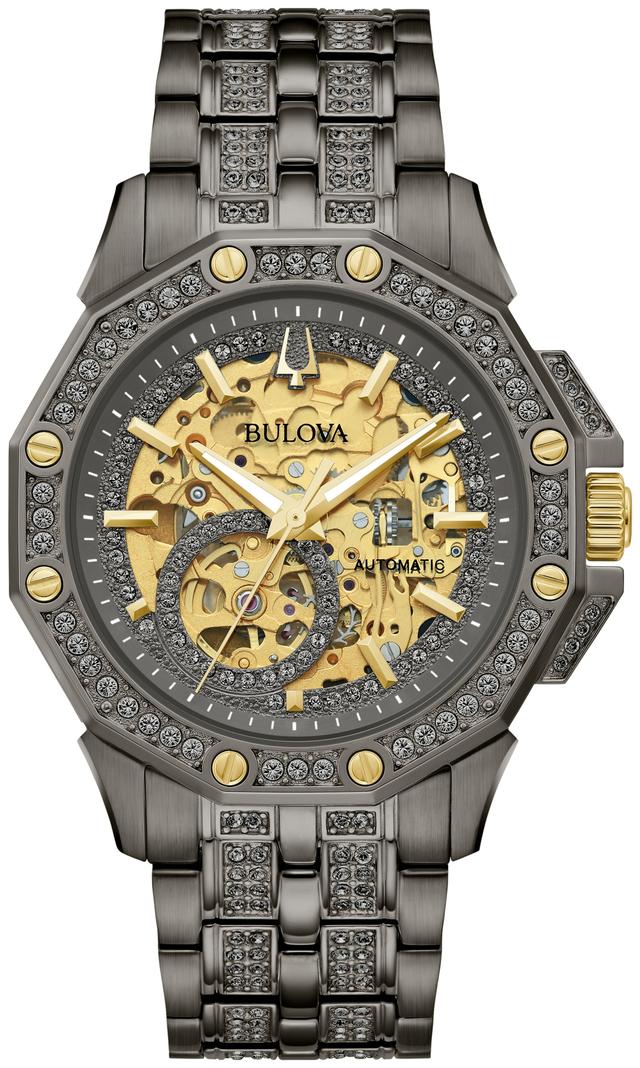 Bulova Octava Stainless Steel Bracelet Crystal Dress Classic Men's Watch - 98A293 Gifts for Him