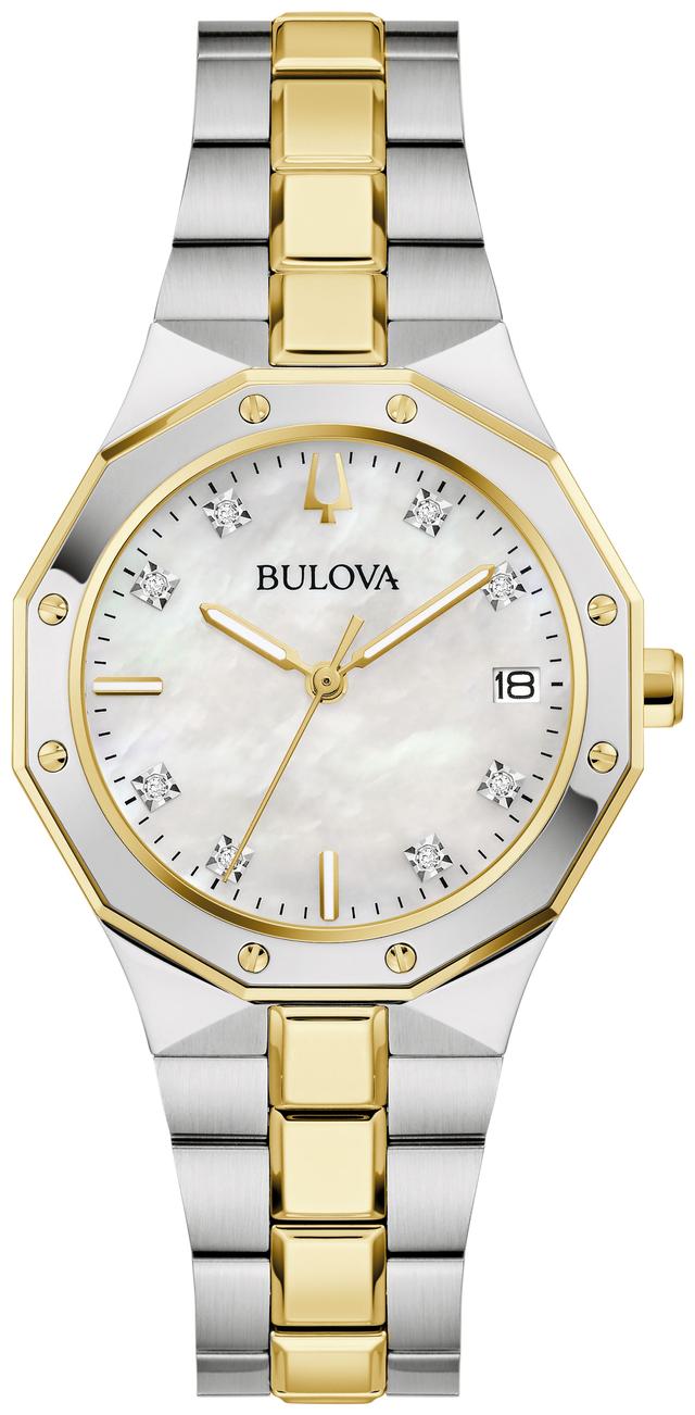 Bulova Prestige Stainless Steel Bracelet Classic Dress Classic Women's Watch - 98P234 Gifts for Her