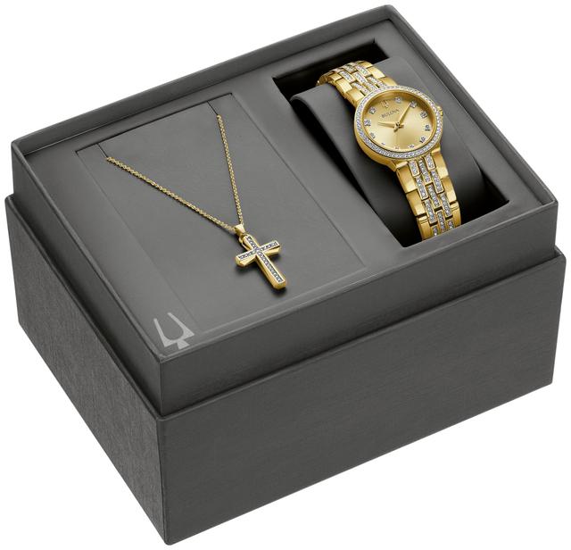 Bulova Crystal Stainless Steel Bracelet Dress Classic Women's Watch - 98X133 Gifts for Her