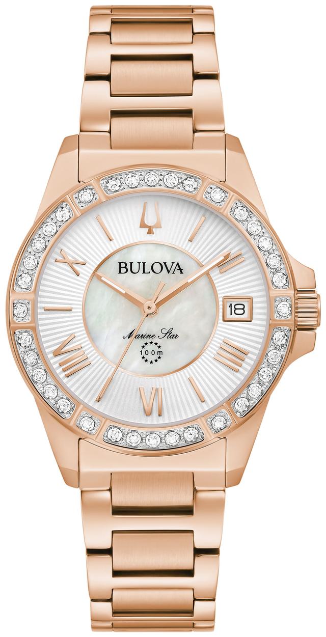 Bulova Marine Star Stainless Steel Bracelet Performance Women's Watch - 98R295 Gifts for Her