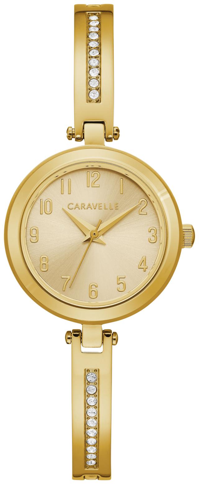 Caravelle Dress Stainless Steel Bangle Crystal Dress Classic Women's Watch - 44X100 Gifts for Her Bulova Watches