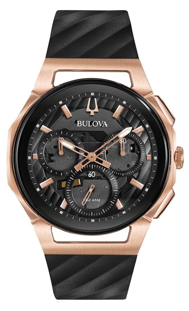 Bulova CURV EPDM Rubber Strap Curv Luxury Men's Watch - 98A185 Gifts for Him