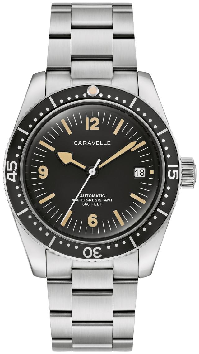 Bulova Sea Hunter Caravelle Stainless Steel Bracelet Vintage Sport Men's Watch - 43B175 Gifts for Him