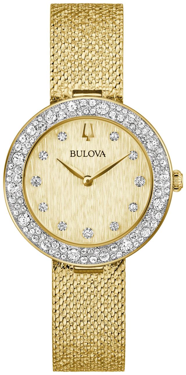 Bulova Crystal Stainless Steel Bracelet Dress Classic Women's Watch - 98L321 Gifts for Her
