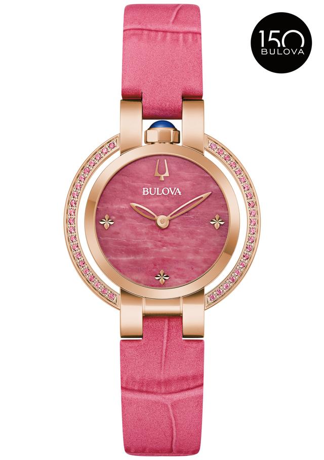 Bulova Rubaiyat Spring Leather Strap Classic Dress Classic Women's Watch - 97R103 Gifts for Her