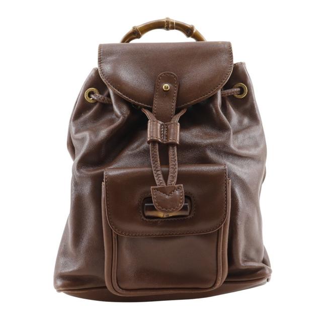 Gucci Brown Leather Backpack (Pre-Owned)