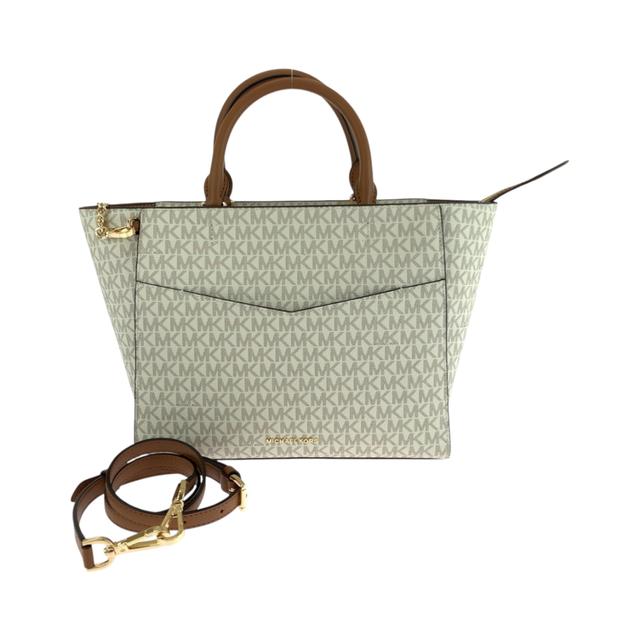 Michael Kors Gray Ivory Pvc Handbag Shoulder Bag (Pre-Owned)