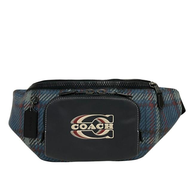 Coach Blue Leather Fanny Pack Pouch Sling Bag (Pre-Owned)