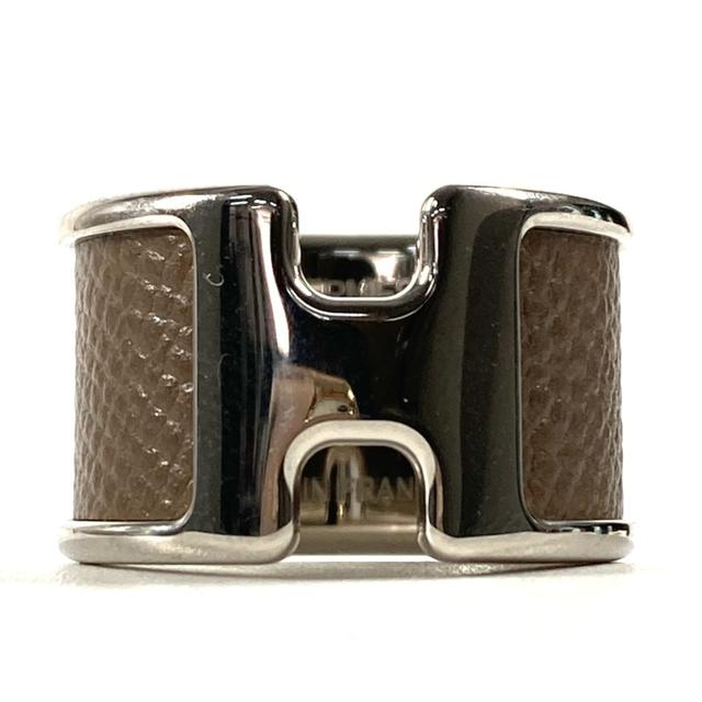 Hermes Etoupe Gray Gray Leather Band Ring (Pre-Owned)