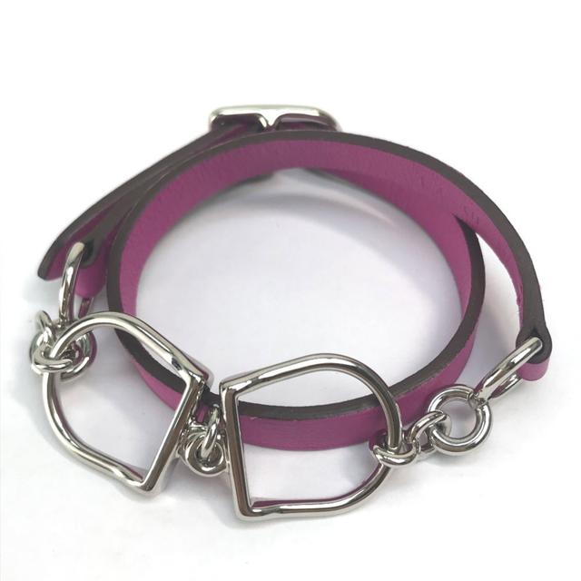 Hermes Purple Swift Leather Charm Bracelet (Pre-Owned)