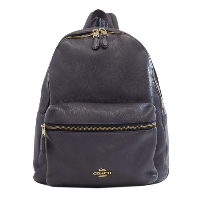 Coach Gray Leather Backpack (Pre-Owned)