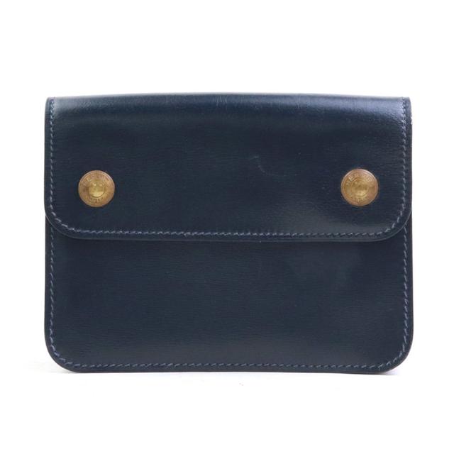 Hermes Navy Leather Fanny Pack Pochette (Pre-Owned)