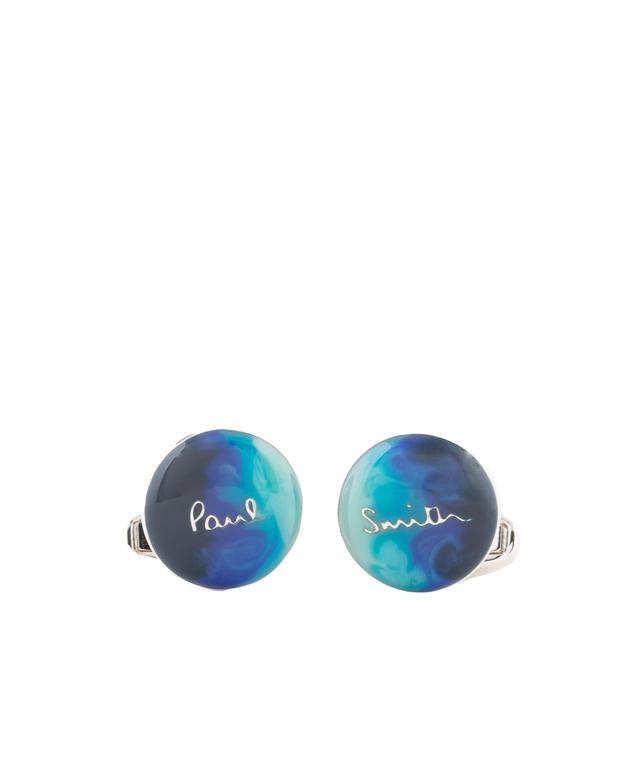 Paul Smith Bubble Signature Cufflinks In Blue
